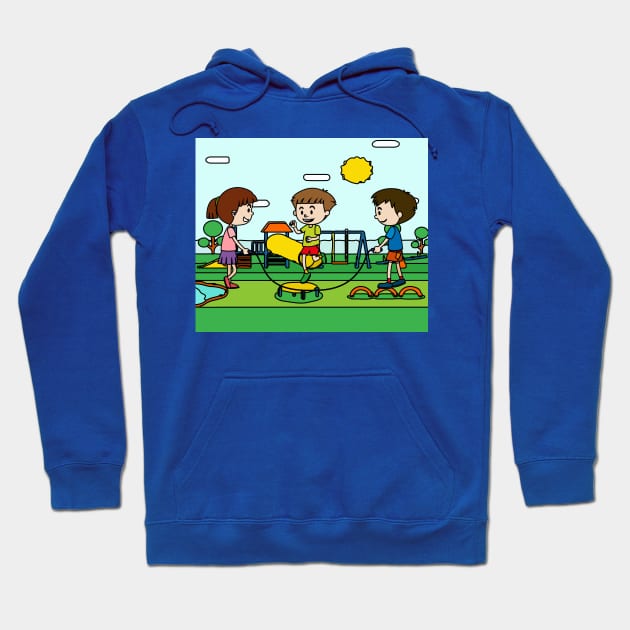 Playground Kindergarten Children Play Hoodie by flofin